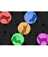 Digital Wall Art - Title: Cats In Circles - $4.49