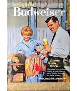 Budweiser Beer Print Ad Vintage 1962 Ephemera Wall Art Home From Work Decor - $228.61 MXN