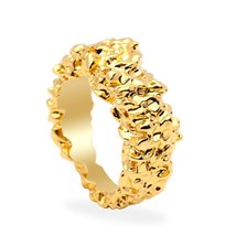 Punk Rock Texture Ring GolSimple Finger Rings For Women Fashion Jewelry Dropship - £20.38 GBP