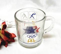 3909 Vintage McDonald&#39;s Clear Glass Olympics Mug - £5.50 GBP