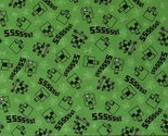 Cotton Minecraft Chibi Creepers Video Games Green Fabric Print by Yard D... - $11.95