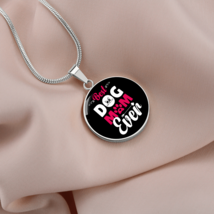Best Dog Mom Ever Pink White  Circle Necklace Stainless Steel or 18k Gold 18-22 - £33.60 GBP+