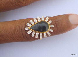 Gold Ring Diamond Ring Opal Gemstone Ring Handmade Gold Ring - £472.62 GBP