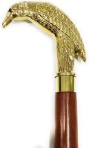  Nauticalmart Brass Nautical Walking Stick Raven Crow Wood Cane - £54.82 GBP