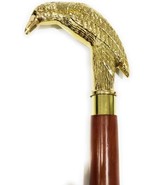  Nauticalmart Brass Nautical Walking Stick Raven Crow Wood Cane - $69.99