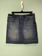 Eddie Bauer Denim Jean Skirt Womens Size 4 Blue Short Pencil Specially Dyed - £10.17 GBP