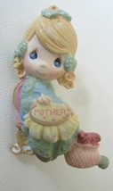 PRECIOUS MOMENTS  MOTHER  Pin Brooch  Vintage 2000 Avon Resin 2 inches Tall - $7.99