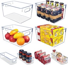 8 Pack Clear Plastic Storage Bins, Pantry Organization And Storage, Clear, 4L+4S - £33.00 GBP