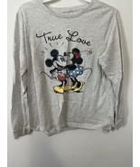 Disney Parks Sketch True Love Mickey Minnie Gray Pullover Sweater Size XL - $39.99