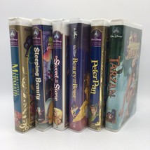 Disney Animated VHS Movies Lot of 6 Sleeping Beauty Beast Mermaid Peter Tarzan - £14.05 GBP