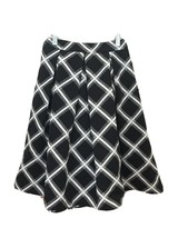 Express Womens Size 00 Black White Window Pane Plaid Pleated Midi Skirt - £14.94 GBP