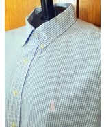 Ralph Lauren Blake Shirt Blue White Plaid Checks Size XL L/S Button Down... - $376.03 MXN
