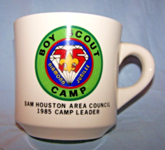 1985 BSA Sam Houston Area Council Camp Leader Diamond Jubilee Ceramic Mug - £10.61 GBP