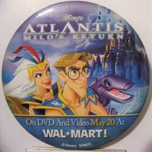 Disney&#39;s Atlantis-Milo&#39;s Return pinback-EX - £3.99 GBP