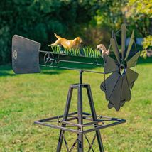 Windmill Spinner with Moving Hand-Painted Animals Scenes on Top, Include... - $239.95