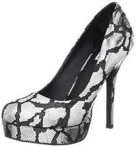 Not Rated First Prize Animal Print Pump Heels Shoes Silver or Bronze NRW... - £17.84 GBP