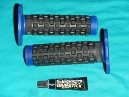 7/8 Inch Handle Bar Mx Grip Set Maico Husqvarna Ktm Ossa Trial Bultaco Blue - £21.35 GBP