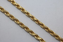 14K Yellow Gold 1mm Rope Chain Necklace 17&quot; Long 3.5 Grams - £195.50 GBP
