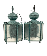 VTG Classic Verde Clear Seeded Glass Sconce Lot of 2 Underwriters Labora... - £63.03 GBP