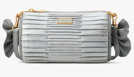 Kate Spade Sweet Treats Pleated Silver Leather Small Barrel Bag K9980 NW... - £136.23 GBP