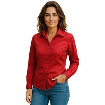 Rebecca Malone Women's Button-up Shirt, size XL, red - $9.53