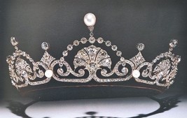 Natural Rosecut Diamond Tiara Crown Base Metal Sterling Silver - £537.43 GBP