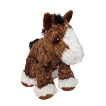 Aurora World Brown Clydesdale Horse Plush Stuffed Animal 8.5&quot; - £17.81 GBP