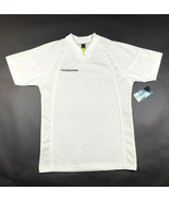 NEW Diadora T Shirt Jersey Mens S White V Neck Waffle Knit Striped Socce... - £14.81 GBP