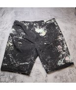 Levi Strauss Shorts Mens 44 Black Bleach Paint Embellished 569 Jean Casual  - £15.56 GBP