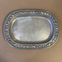 Vintage Wilton Armetale Shell Oval Platter Pewter Embossed Seashell Edge... - $19.79