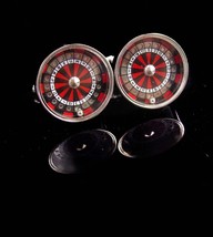 Roulette Wheel Cufflinks / It  SPINS / Casino Cufflinks / Vintage Gamber... - $125.00