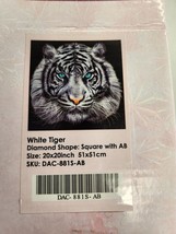 Diamond Art Club &quot;White Tiger&quot; by Aimee Stewart 20&quot; x 20&quot; DIY Kit NEW Sealed - £21.78 GBP
