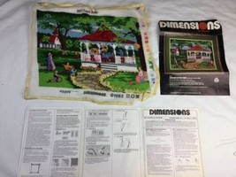 1982 Dimensions Partially Completed needlepoint Kit 2204 Concert Park No Thread  - £27.13 GBP
