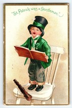 St Patrick&#39;s Day Postcard Ellen Clapsaddle 1909 Little Boy In Green On C... - $14.25