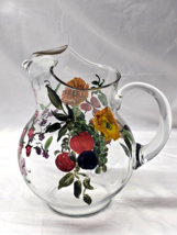 Vintage Libbey / Anchor Hocking Ice Lip Pitcher - Hand Painted By Nancy ... - $21.98