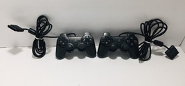 Sony PlayStation DualShock 2 Analog Controllers Black (Lot of 2) Tested Working - £38.19 GBP