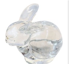 VTG Clear Pressed Glass Bunny Rabbit Paperweight Figurine Art Glass (3.2... - $17.39