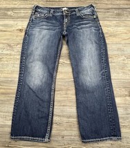 Silver Jeans Santorini Capri Women&#39;s 30 Medium Wash Blue Denim Stretch Cropped - £17.91 GBP