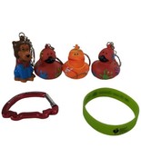 Super Dog Quacky Ninja Splatter Jump Rope Heart Rubber Ducks Keychains C... - £19.66 GBP