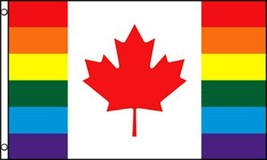 Canada Rainbow Stripes Pride 3 X 5 Flag 3x5 Decor Banner FL644 Sign Gay Canadian - £5.30 GBP