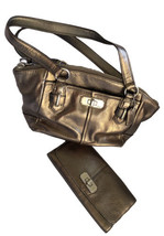 Coach Metallic Bronze Small Leather Tote and Matching Wallet - $57.43