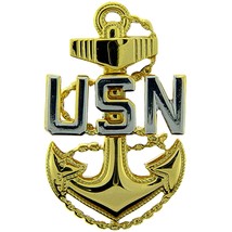 U.S. Navy USN Fouled Anchor Pin Gold &amp; Silver Plated - £7.87 GBP