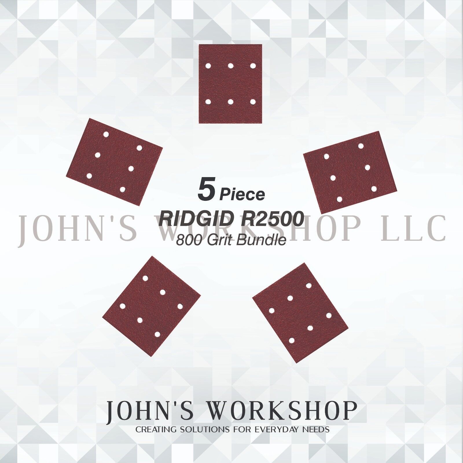 RIDGID R2500 / CRAFTSMAN 315279840 - 800 Grit - No-Slip - 5 Sandpaper Bundle - $4.99