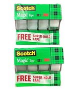 Lot of 2 Scotch Magic Tape w/ Bonus Super Hold Tape. Total 8 Rolls 3/4 in - £13.00 GBP