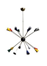 Beautiful Style 16 Light Mid Century Brass Sputnik chandelier light Fixture - £410.21 GBP