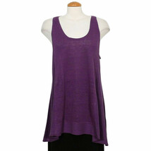 EILEEN FISHER African Violet Purple Linen Jersey Racerback Tunic Tank Top - £70.76 GBP