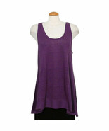 EILEEN FISHER African Violet Purple Linen Jersey Racerback Tunic Tank Top - £70.78 GBP