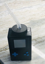 Plastic Video Game Tumbler with reusable straw Gameboy SNES Sega Black 16oz - $12.75