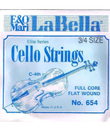 La Bella Cello 3/4 Size C-4th String Full Core Flat Wound (654 3/4) - £17.20 GBP