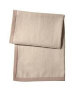 Yves Delorme Visible Beige Throw Blanket Baby Alpaca Border 51&quot;x67&quot; Gift... - $394.38 CAD
